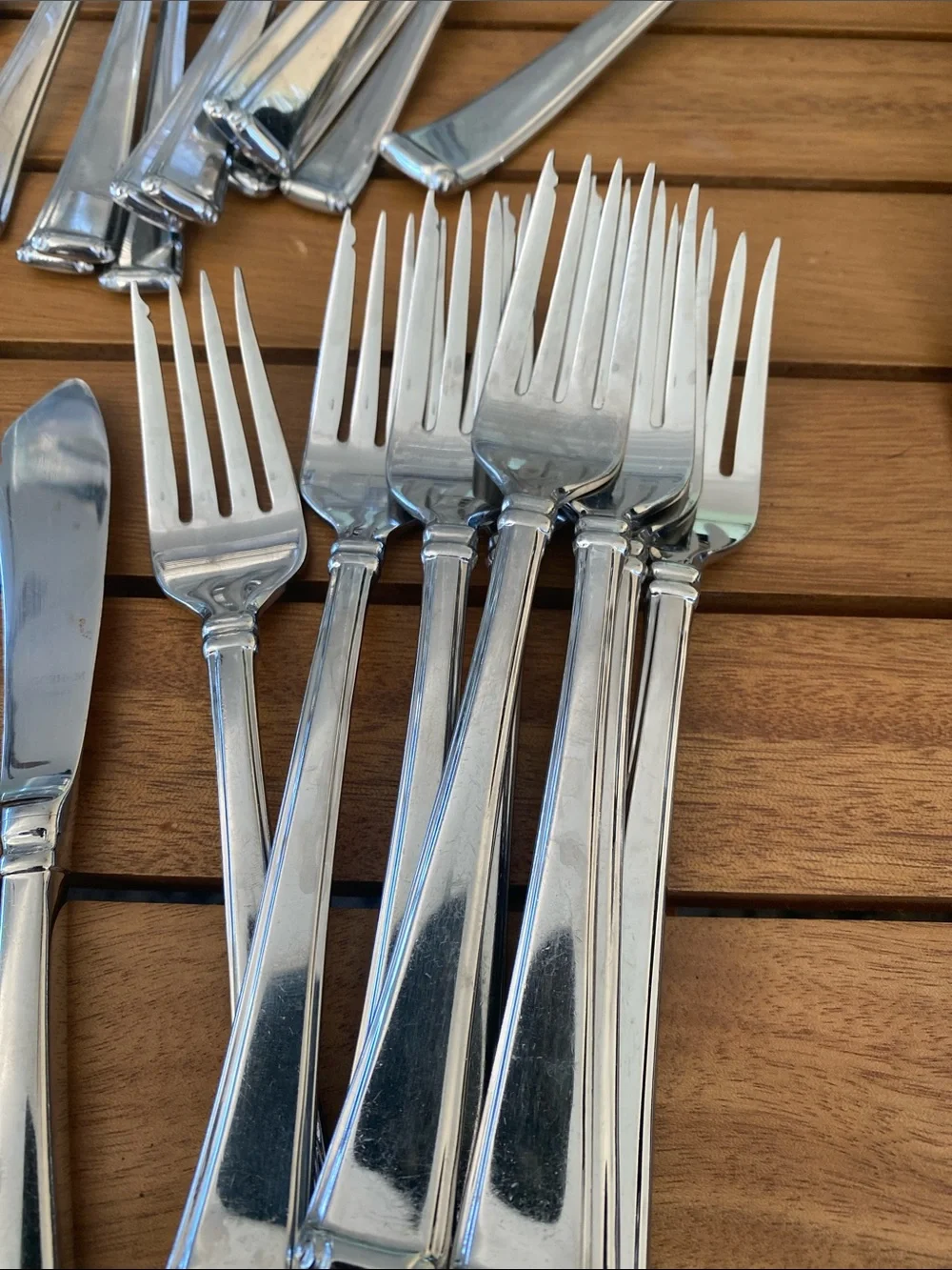Gorham Polished Silver Stainless Steel Flatware Set